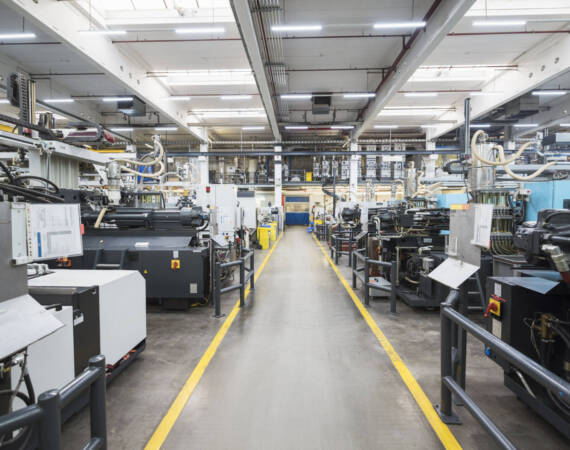 Machines on factory shop floor